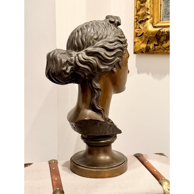 Grand Tour Bronze Bust, Classical Greek Maiden – Grand Tour Style For Sale - Image 3 of 4