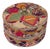 Late 19th Century Round Fabric Indian Detailed Box For Sale