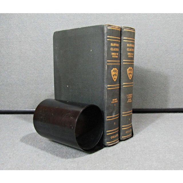 Mid-Century Modern Vintage Mid-Century Black Enameled Rolled Steel Bookend, England For Sale - Image 3 of 9