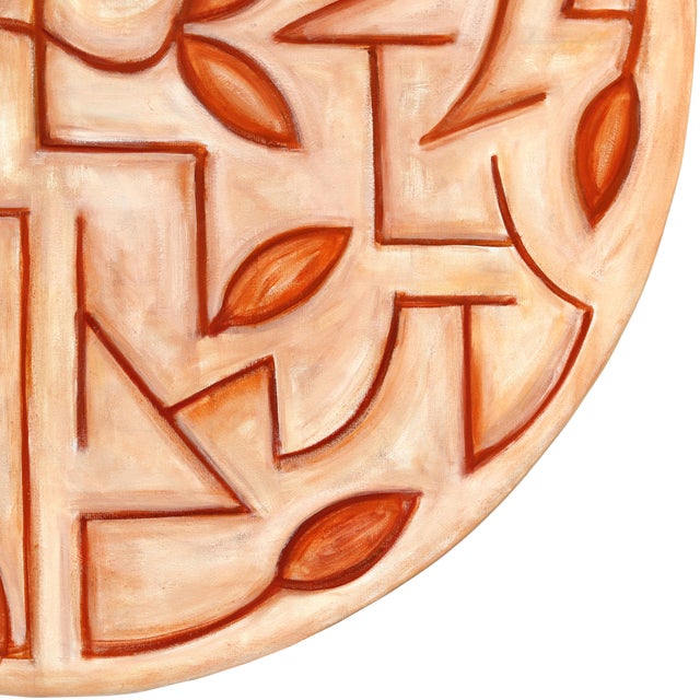 2020s Tondo Arboretum II - Circular Contemporary Abstract Warm Tone Botanical Painting Original Artwork by Harrison Gilman For Sale - Image 5 of 9