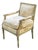 Vintage French Regency Parcel Gilt Upholstered Accent Armchair For Sale