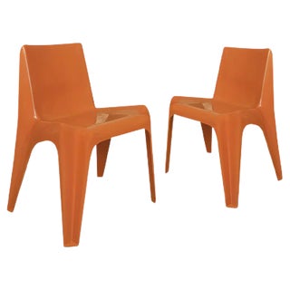 Set of German Stackable Fiberglass Ba 1171 Chairs by Helmut Bätzner for Bofinger, 1960s For Sale