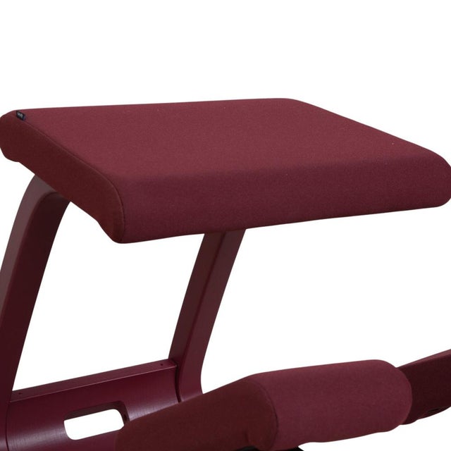 Variable Monochrome Wooden Kneeling Chair in Violet Plum Fabric by Peter Opsvik for Varier For Sale - Image 5 of 12