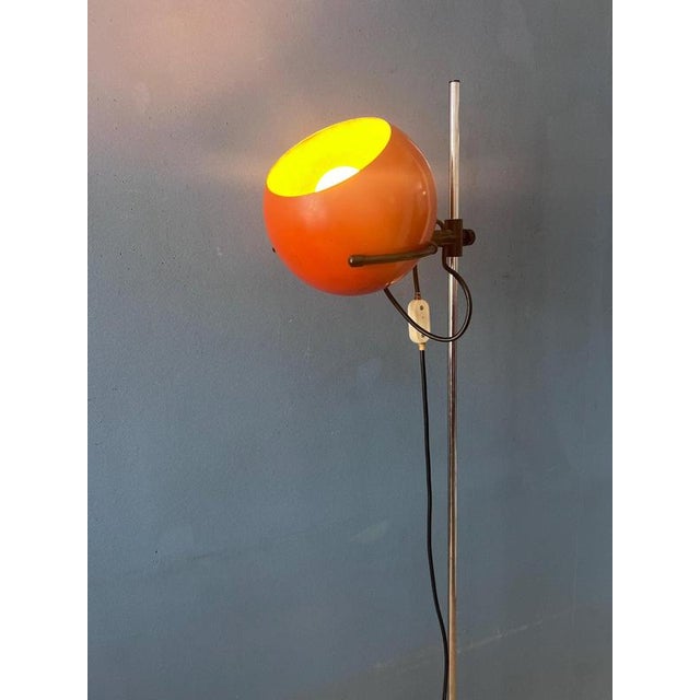 Mid-Century Orange Eyeball Floor Lamp For Sale - Image 5 of 12