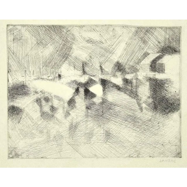 Dansac - Composition - Original Etching On Paper by Dansac - Mid-20th Century For Sale