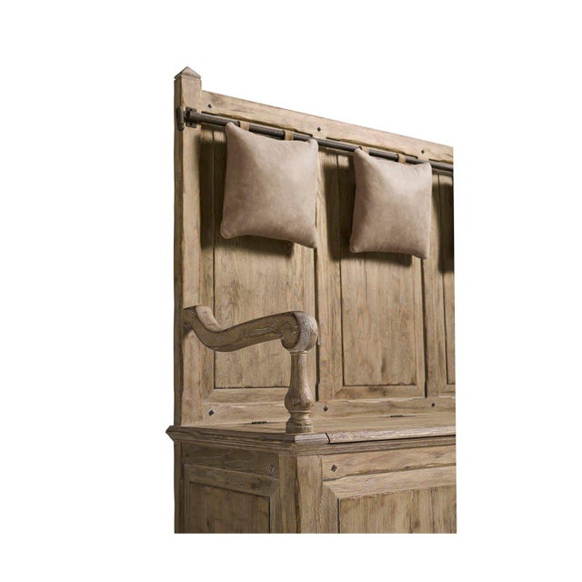 2020s Rustic Farmhouse Hall Bench with Storage For Sale - Image 5 of 6