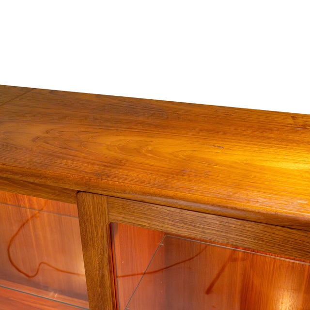 Sun Cabinet Teak Hutch Display Cabinet Credenza Mid Century Modern Lighted For Sale - Image 11 of 16