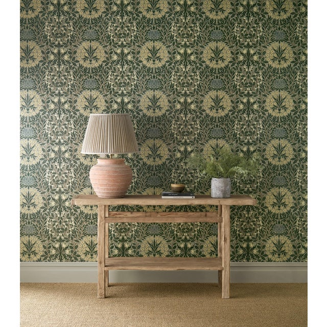 English Morris & Co. Daisy & Oak Wallpaper in Sage/Forest For Sale - Image 3 of 3