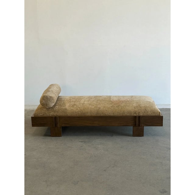 W72 D30 H27 Made in solid maple and finished in a medium ebony. Item features foam and feather seat that you sink into....