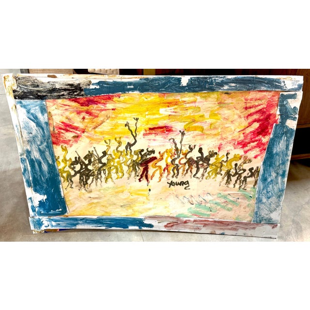 Purvis Young (American, 1943–2010) “Warriors Beneath a Burning Sky” For Sale - Image 18 of 18