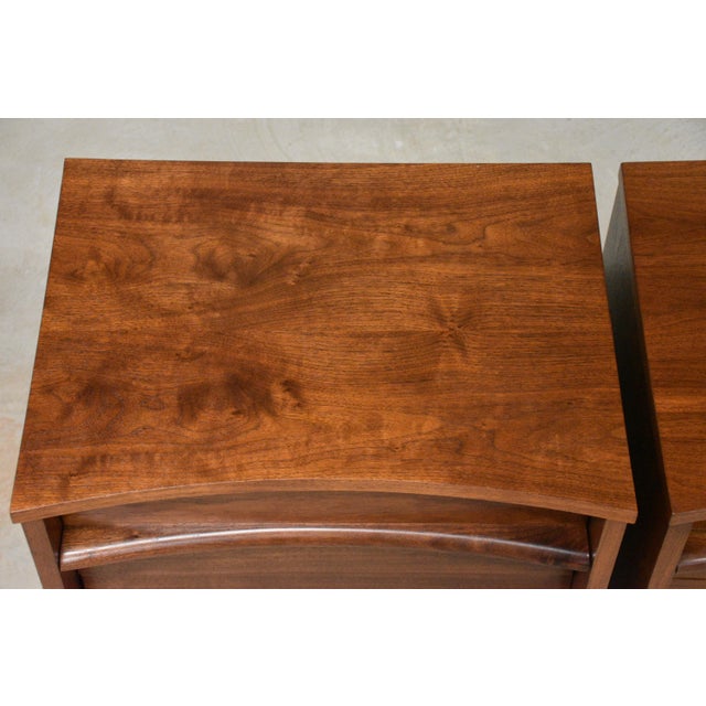 Walnut Mid Century Nightstands by Young Manufacturing - A Pair For Sale - Image 10 of 11