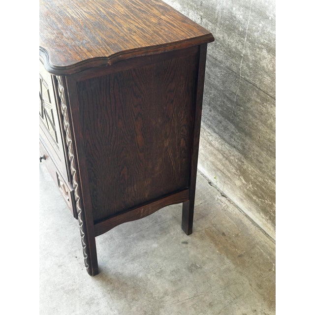 Small Carved Oak Storage Unit, 1930 For Sale - Image 10 of 18