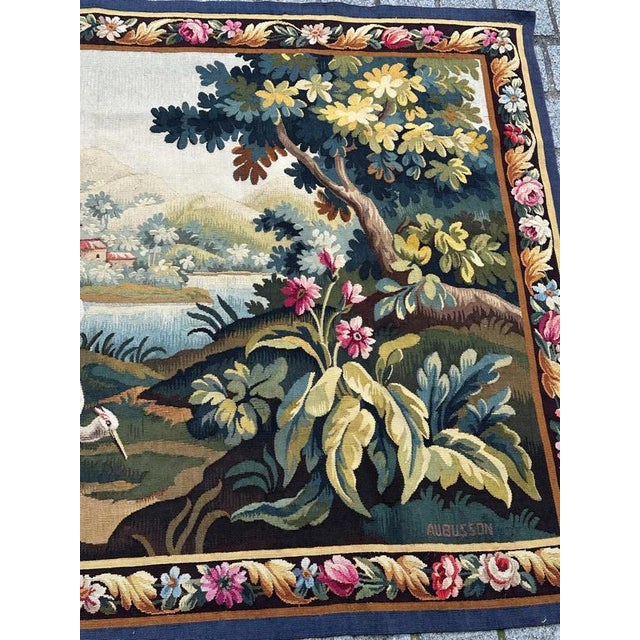 Discover the timeless elegance of this early 20th-century French Aubusson tapestry featuring a captivating design of a...