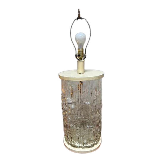 Swedish Molded Glass Table Lamp, Art Glass, Scandinavian Modern, 1965 For Sale