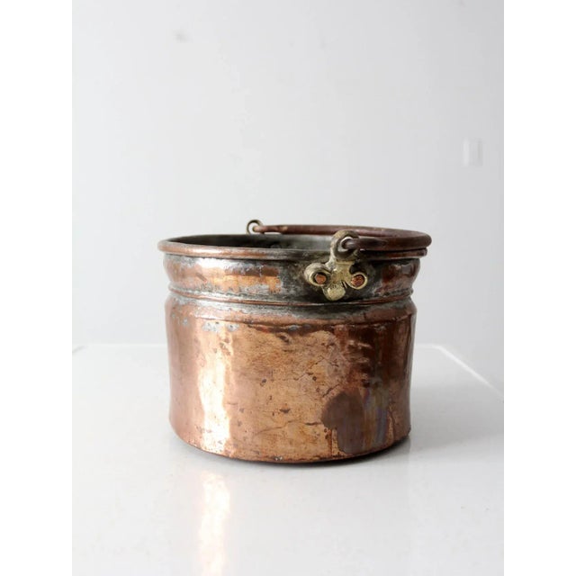 Copper Antique Copper Bucket For Sale - Image 8 of 11