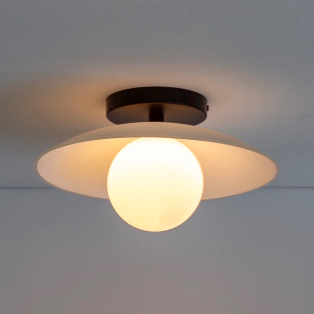 Not Yet Made - Made To Order Dish Flush Mount, 5in Glass Globe, Modern Led Ceiling Light, by Research.Lighting For Sale - Image 5 of 9