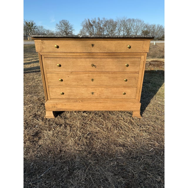 Louis Philippe 19th Century Louis Philippe Bleached Marble Top Chest of Drawer / Commodes For Sale - Image 4 of 11