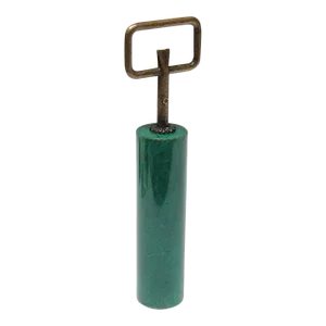 Vintage Italian Malachite Green Goatskin and Brass Bottle Opener by Aldo Tura