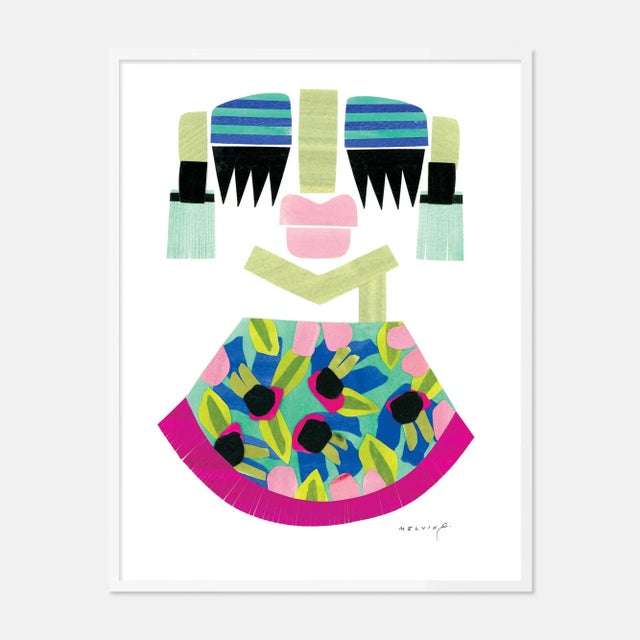 Contemporary Clara by Melvin G in White Frame, XS Art Print For Sale - Image 3 of 3