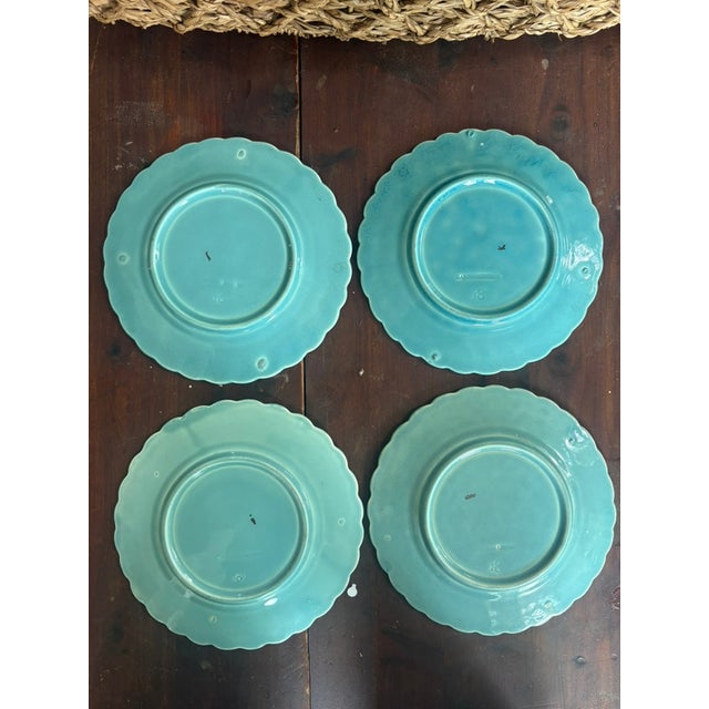 Sarraguemines Antique Sarreguemines Majolica Bird Plates, France, 19th Century For Sale - Image 4 of 8