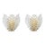 1970s Taormina, Elegant Murano Wall Light Transparent Leaves - Set of 2 For Sale