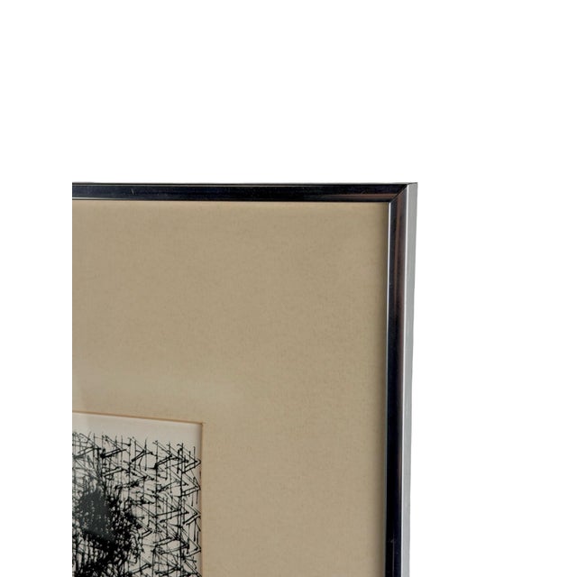 Mid-Century Modern Jean Carzou Original Lithograph, Modernist Figure by a Window For Sale - Image 3 of 16