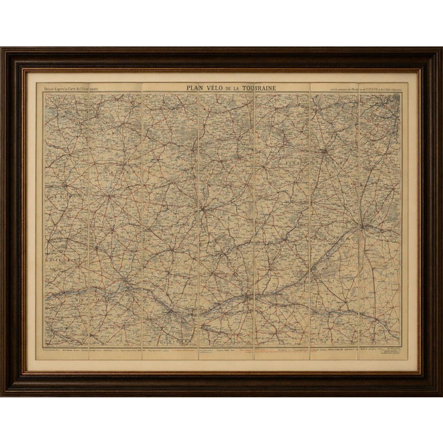 Title: Antique Plan Vélo de la Touraine Cycling Map, Edward Stanford, 1902 : This original 1902 "Plan Vélo de la Touraine"...