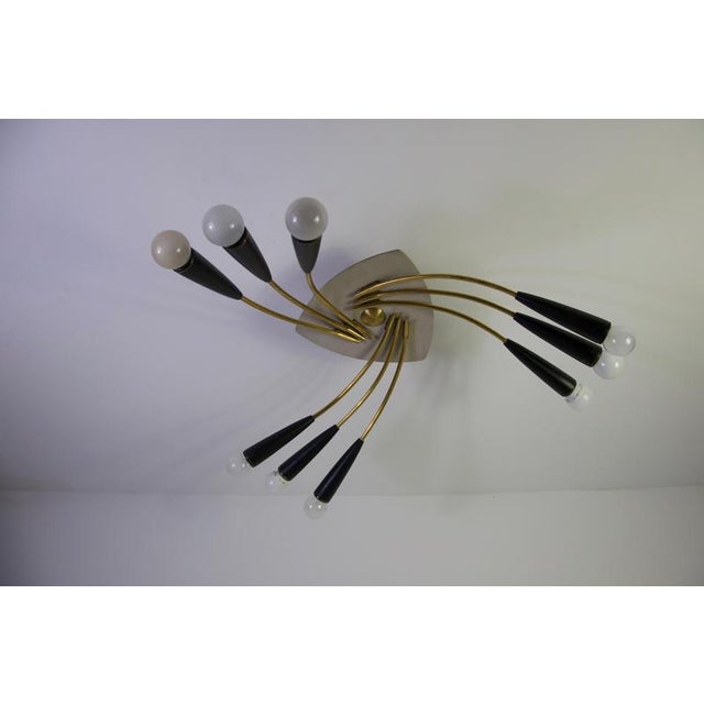 Mid-Century Brass Sputnik Ceiling Lamp, Germany, 1950s For Sale - Image 9 of 14