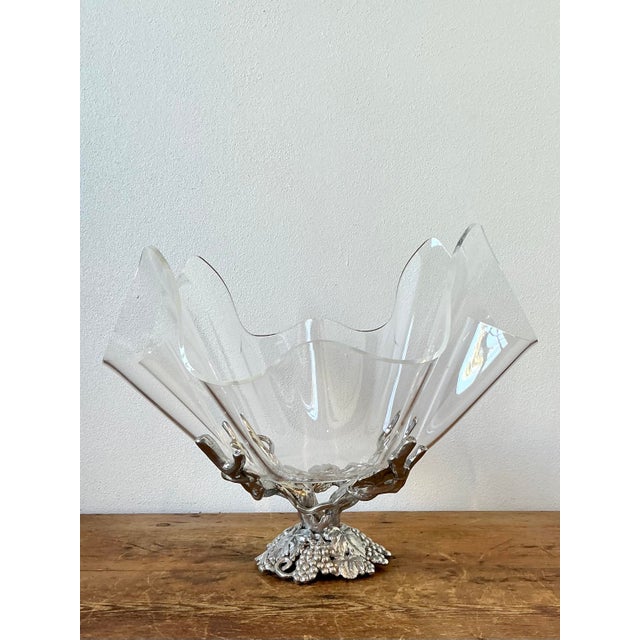 Metal Vintage Arthur Court Pewter and Plexi Bowl For Sale - Image 7 of 12