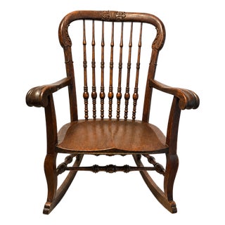Early 20th Century Large Avian Themed Rocking Chair For Sale