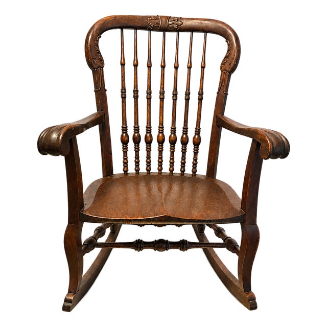 Early 20th Century Large Avian Themed Rocking Chair For Sale