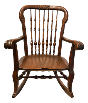 Early 20th Century Large Avian Themed Rocking Chair