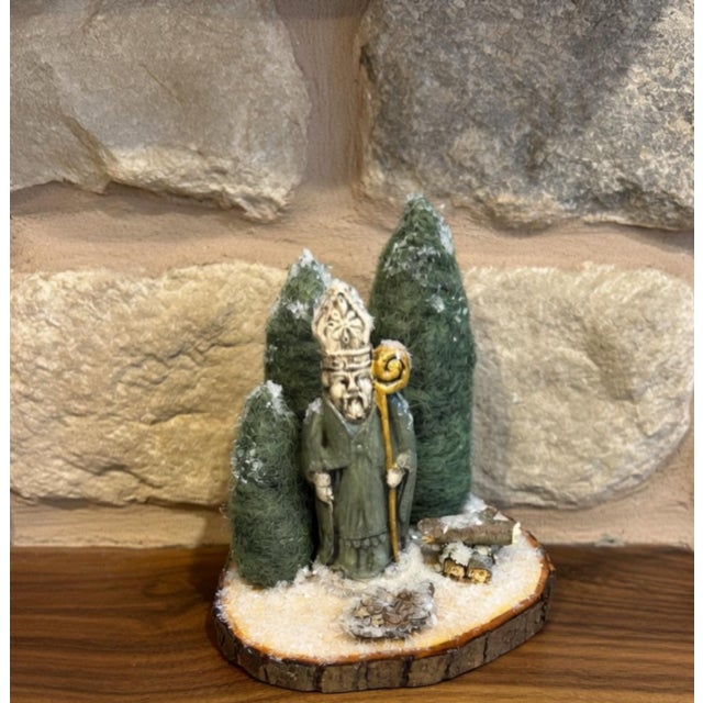 Bring the cozy charm of an old-world winter forest into your home with this entirely handcrafted holiday vignette by Felt...