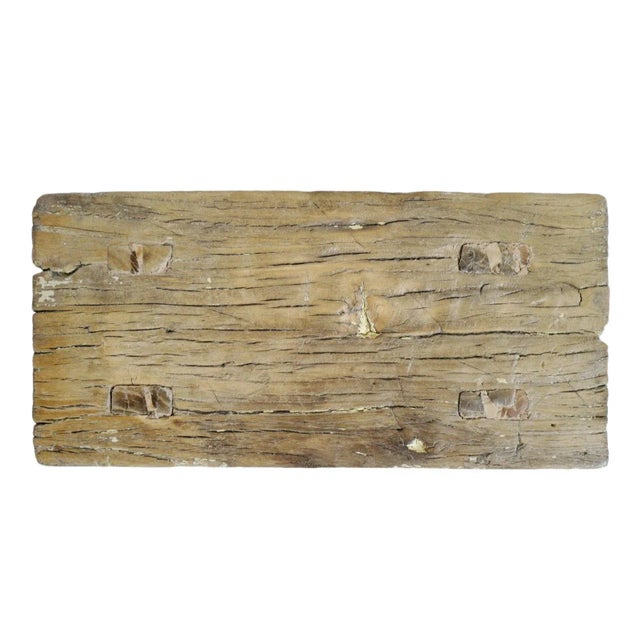 Vintage Elm Work Rustic Farm Stool For Sale - Image 9 of 11