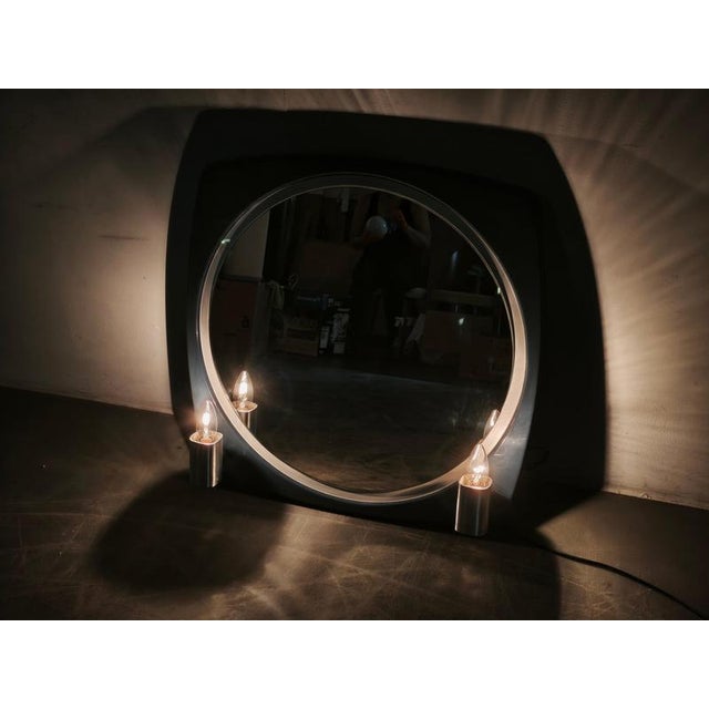 Blue Italian Space Age Illuminated Mirror by Thema, 1970s For Sale - Image 8 of 10