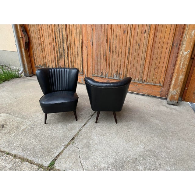 Mid-Century Modern Set of Mid-Century Sky Black Cocktail Chairs, 1950s For Sale - Image 3 of 6