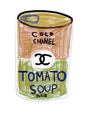 "Coco Chanel Tomato Soup Can" Original Print by Annie Naranian