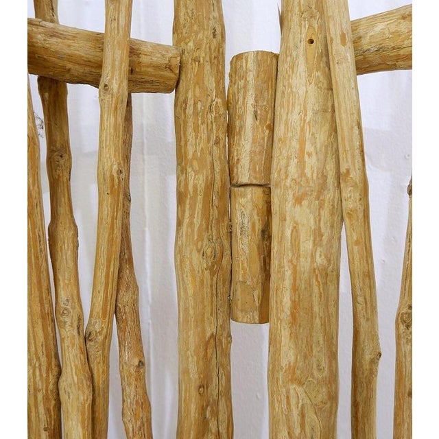 Wood Decorative 3-Panels Room Divider in Wood Branches For Sale - Image 7 of 11