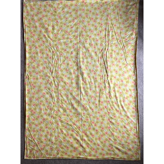 Textile Vintage Cotton Patchwork Quilt Queen Size Flannel Backing 88” X 62” For Sale - Image 7 of 8