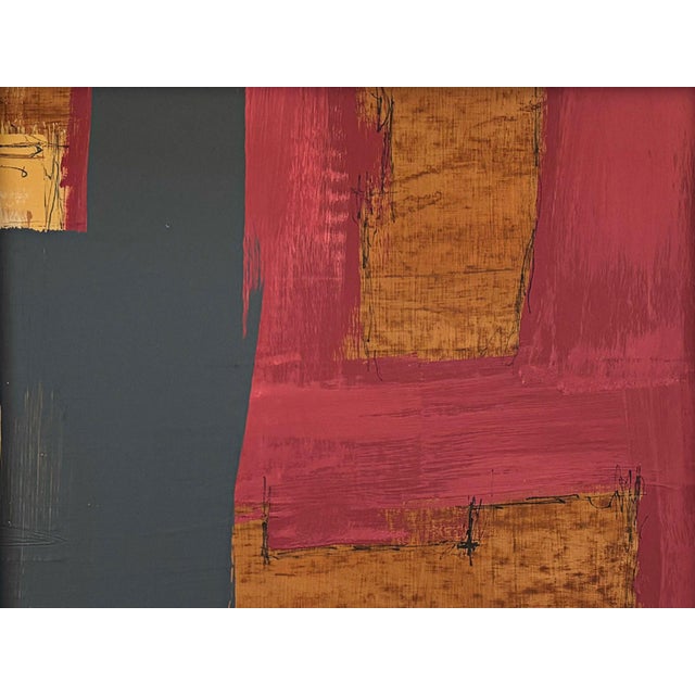 “Romantic” Black Abstract Art in Antique Frame, Transitional Living Room Art by JTS For Sale - Image 4 of 10