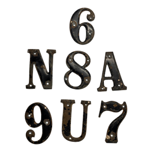Vintage French Metal Letters and Numbers Set/7