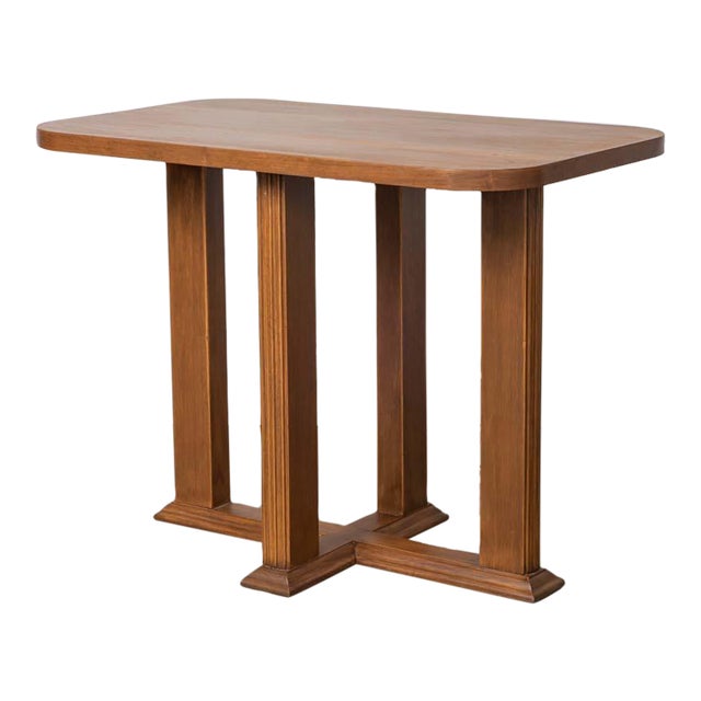 1950s French Fluted Wood Side Table For Sale