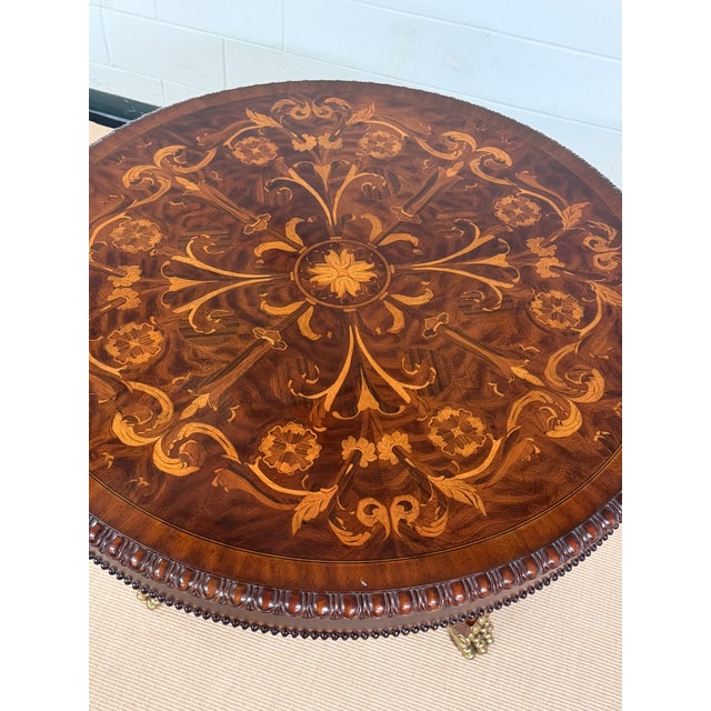 Maitland - Smith 1980s Tall Marquetry Top Center Table From Maitland Smith For Sale - Image 4 of 12