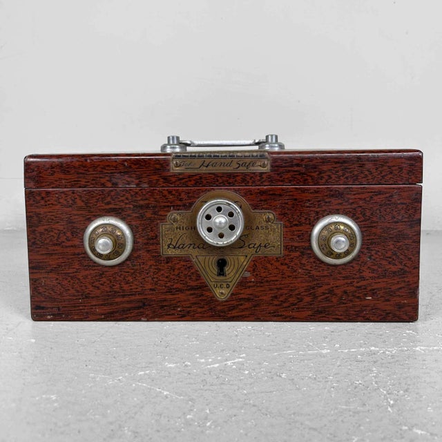 Industrial Vintage Japanese Metal Cash Box, 1950s For Sale - Image 3 of 13