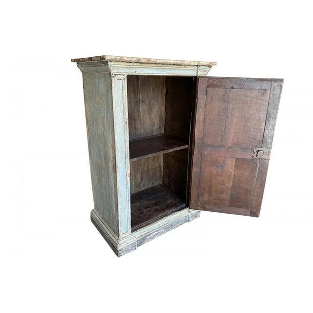 Italian 18th Century Light Blue Painted Cabinet For Sale - Image 6 of 13