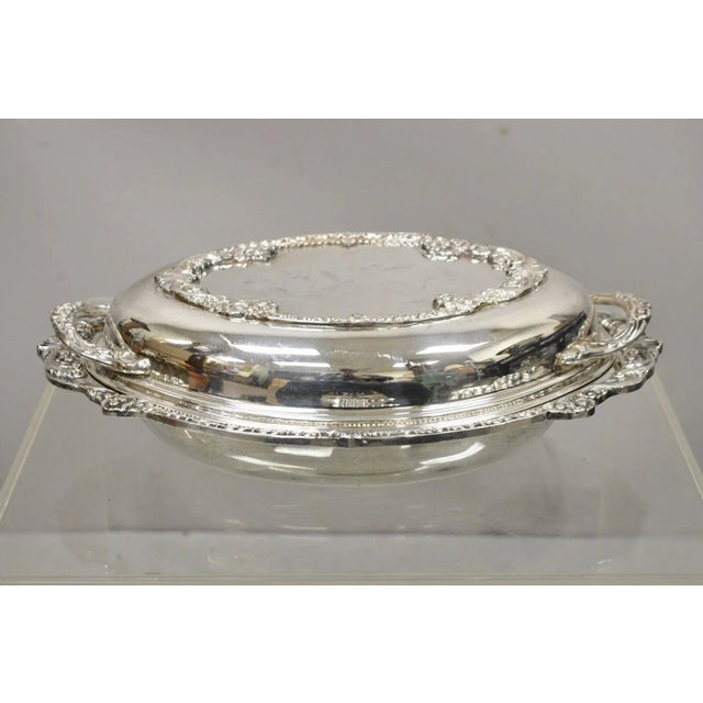 Vintage Silverplate Victorian Style Ornate Lidded Vegetable Serving Dish Platter For Sale - Image 11 of 12