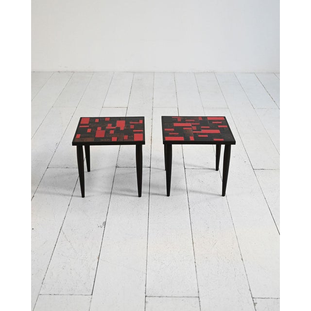 Coffee Tables with Mosaic Tops, Japan, 1960s, Set of 2 For Sale - Image 3 of 9