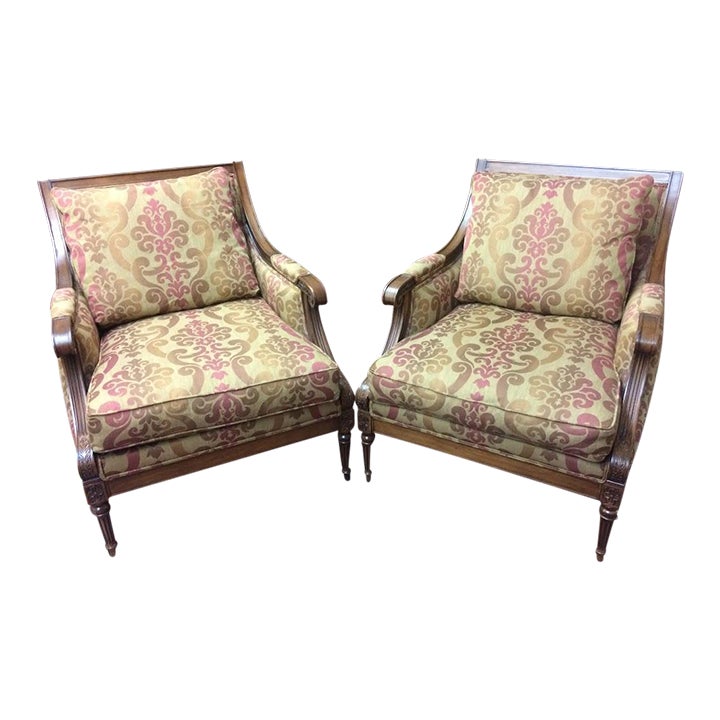 Vintage Bergere Chairs, Ethan Allen Furniture, the Pair Chairish