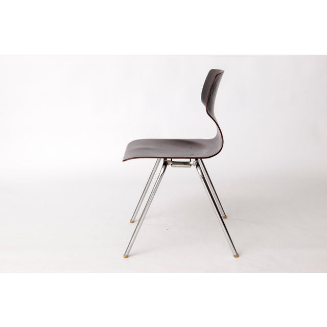 Vintage German Flötotto Pagwood Chairs in Chrome and Plywood, 1980s, Set of 6 For Sale - Image 6 of 11