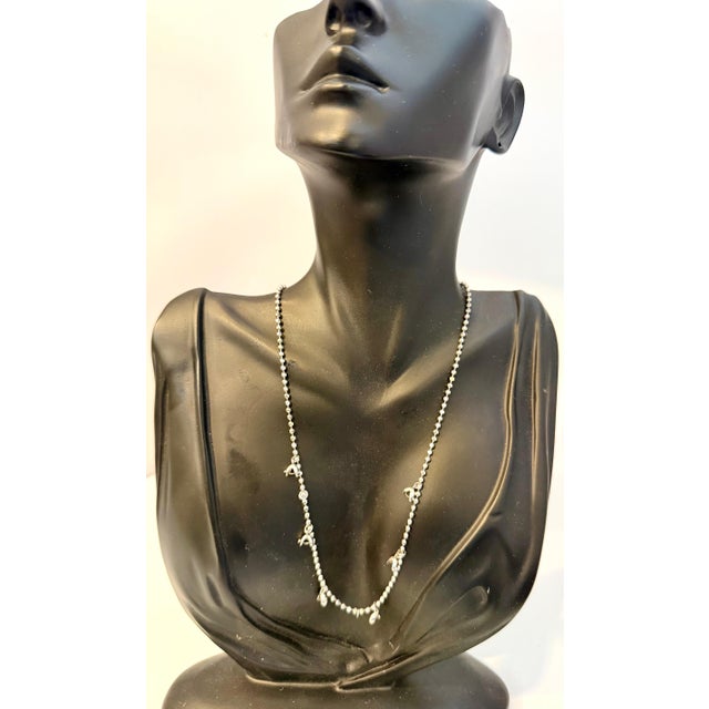 Silver 13.5 Gm 18 Karat White Gold 6 Hanging Station Chain by Designer Aspery For Sale - Image 8 of 8